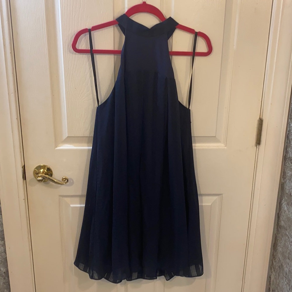 BCBG GENERATION NAVY HIGH NECK DRESS IN NAVY